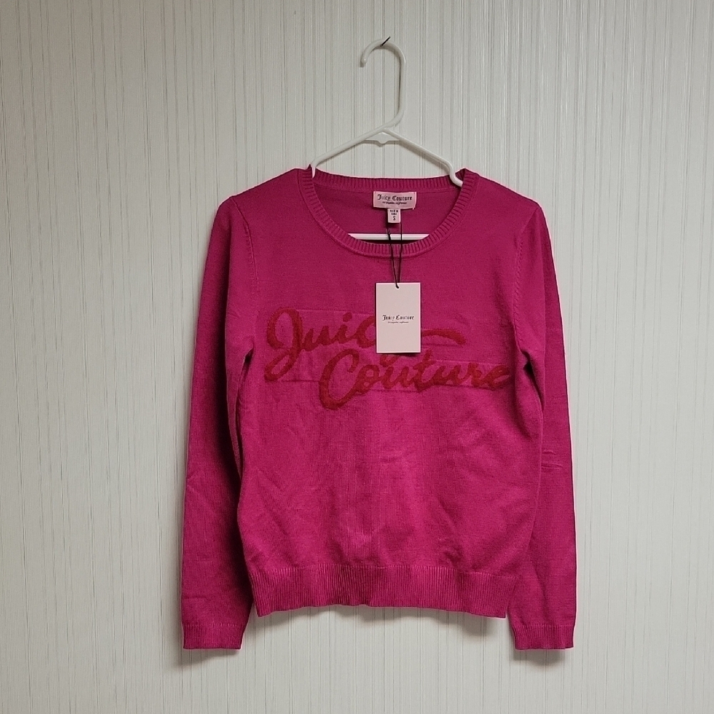Juicy Couture Pink & Red Sweater Small New Indie Sleeze contemporary school
